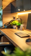 A Vertical Image Of A Bright And Spacious Office Designed With A Modern Aesthetics.