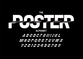 Vector of stylized modern font and alphabet