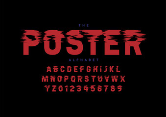 Vector of stylized modern font and alphabet