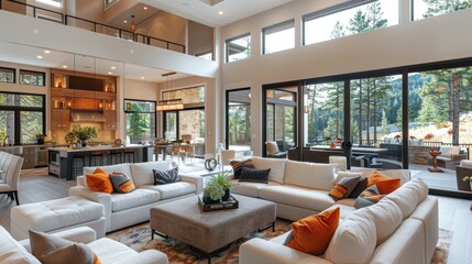 Open Concept Living Room Interior Design: Images showcasing the interior design of an open-concept living room