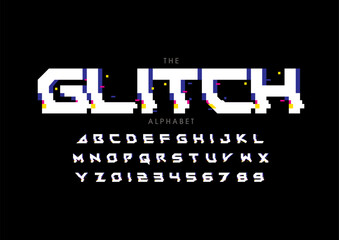 Vector of stylized modern font and alphabet