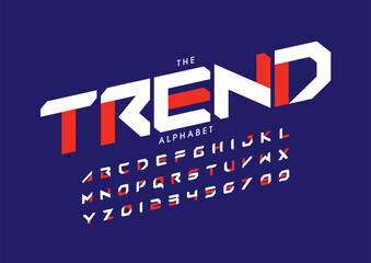 Obraz premium Vector of stylized modern font and alphabet