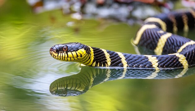 close up of a snake in the water