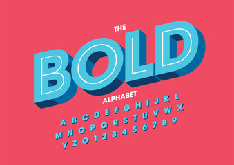 Vector of stylized modern font and alphabet