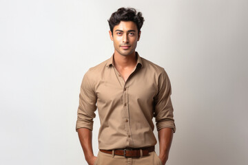 Fototapeta premium young indian male model posing on white background