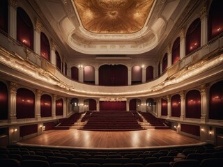 Obraz premium CreateBeautiful Photorealistic Classical Concert Hall Background Illustration.