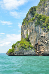 Rock on coast of Thailand beautiful water nature