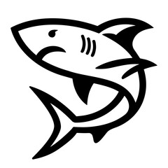 Shark logo icon. Outline vector illustration