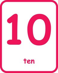 Flashcard for homeschool, Kindergarten and Pre-Flashcard Numbers for Kids. School Activity. Flash cards for practicing reading skills. Learning numbers for preschool.
