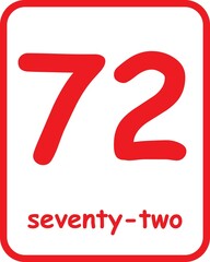 Flashcard for homeschool, Kindergarten and Pre-Flashcard Numbers for Kids. School Activity. Flash cards for practicing reading skills. Learning numbers for preschool.
