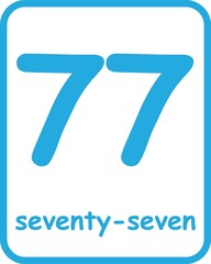 Flashcard for homeschool, Kindergarten and Pre-Flashcard Numbers for Kids. School Activity. Flash cards for practicing reading skills. Learning numbers for preschool.
