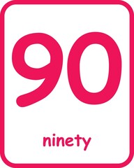 Flashcard for homeschool, Kindergarten and Pre-Flashcard Numbers for Kids. School Activity. Flash cards for practicing reading skills. Learning numbers for preschool.
