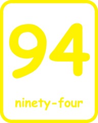 Flashcard for homeschool, Kindergarten and Pre-Flashcard Numbers for Kids. School Activity. Flash cards for practicing reading skills. Learning numbers for preschool.
