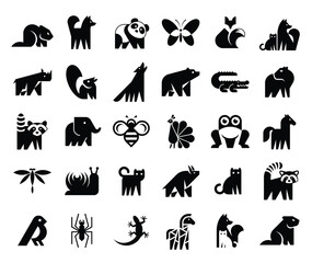 Animals logos collection. Animal logo set. Icon design
