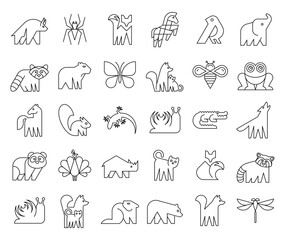 Animals logos collection. Animal logo set. Icon design
