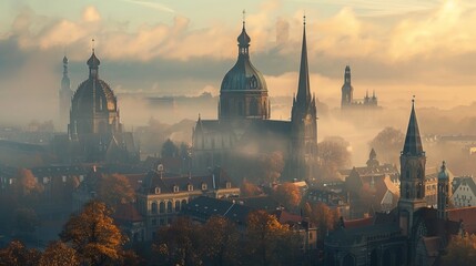 Aachen Historic Cathedral Skyline