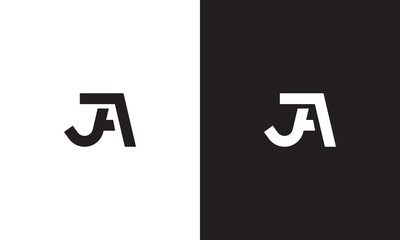 JA logo, monogram unique logo, black and white logo, premium elegant logo, letter JA Vector minimalist	