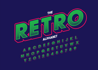 Vector of stylized modern font and alphabet