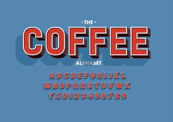 Vector of stylized modern font and alphabet