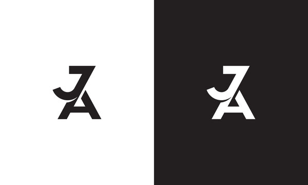 JA logo, monogram unique logo, black and white logo, premium elegant logo, letter JA Vector minimalist	