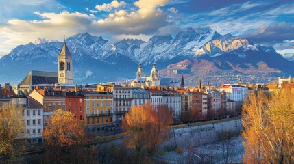 Grenoble Alps Backdrop Skyline