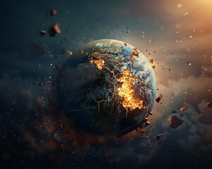 Breakdown of international cooperation leads to conflict and catastrophic phenomena