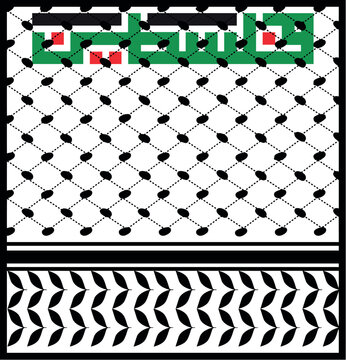 Palestine keffiyeh pattern vector