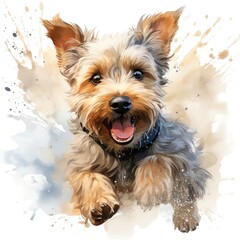 A watercolor painting of a Yorkshire Terrier.