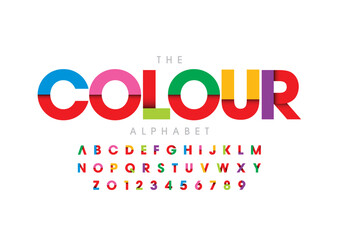 Vector of stylized modern font and alphabet