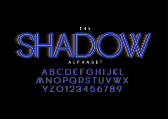 Vector of stylized modern font and alphabet