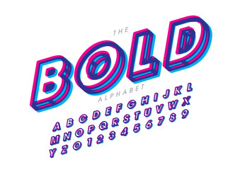 Vector of stylized modern font and alphabet
