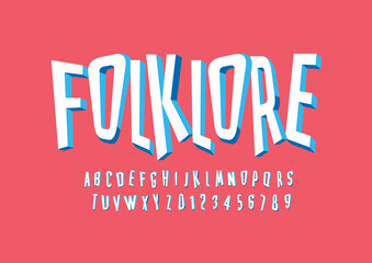 Vector of stylized modern font and alphabet