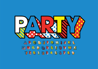 Vector of stylized modern font and alphabet
