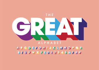 Vector of stylized modern font and alphabet