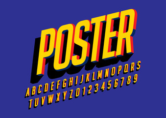 Vector of stylized modern font and alphabet