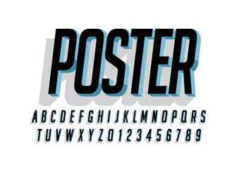 Vector of stylized modern font and alphabet