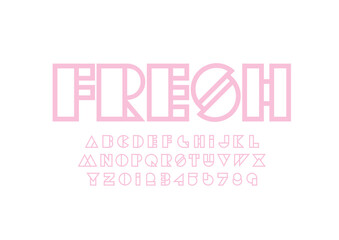 Vector of stylized modern font and alphabet