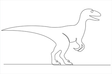 Continuous one line art drawing of dinosaur brachiosaurus outline vector illustration