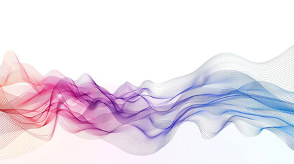 Create an artful representation of the ever-changing landscape of technology with captivating gradient lines in a single wave style isolated on solid white background