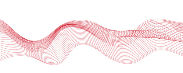 Vector abstract red background with dynamic red waves, lines and particles.	
