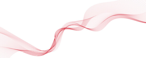 Vector abstract red background with dynamic red waves, lines and particles.	
