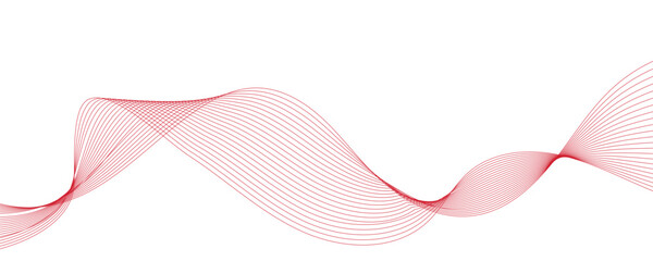 Vector abstract red background with dynamic red waves, lines and particles.	
