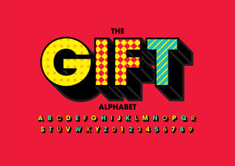 Vector of stylized modern font and alphabet