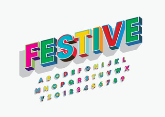 Vector of stylized modern font and alphabet