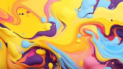 Colorful Matisseinspired backdrop with fluid shapes and contrasting colors arranged creatively on a solid yellow background perfect for modern art galleries or creative spaces