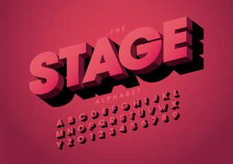 Vector of stylized modern font and alphabet