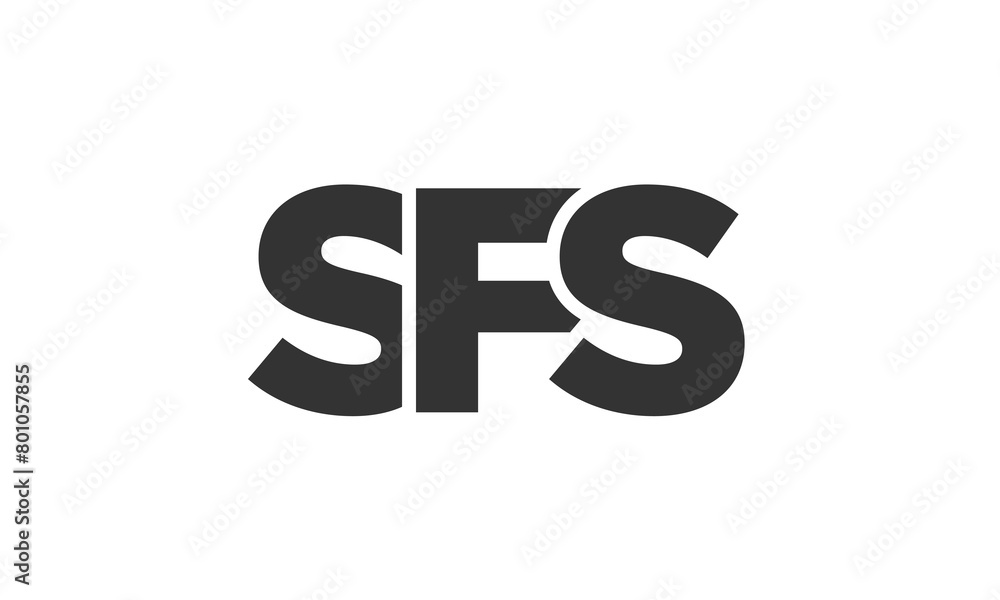 Poster sfs logo design template with strong and modern bold text. initial based vector logotype featuring s