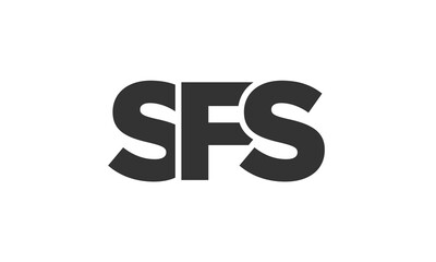 Fototapeta premium SFS logo design template with strong and modern bold text. Initial based vector logotype featuring simple and minimal typography. Trendy company identity.