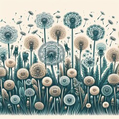 The Dandelion�s Sonata: A Tune of Blooming - obrazy, fototapety, plakaty