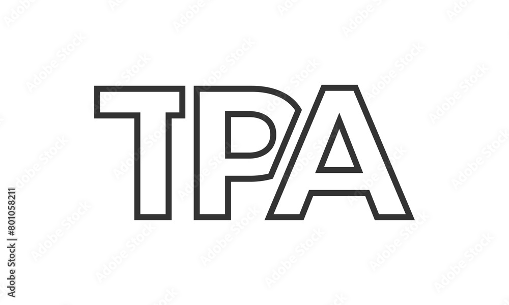 Fototapete tpa logo design template with strong and modern bold text. initial based vector logotype featuring s